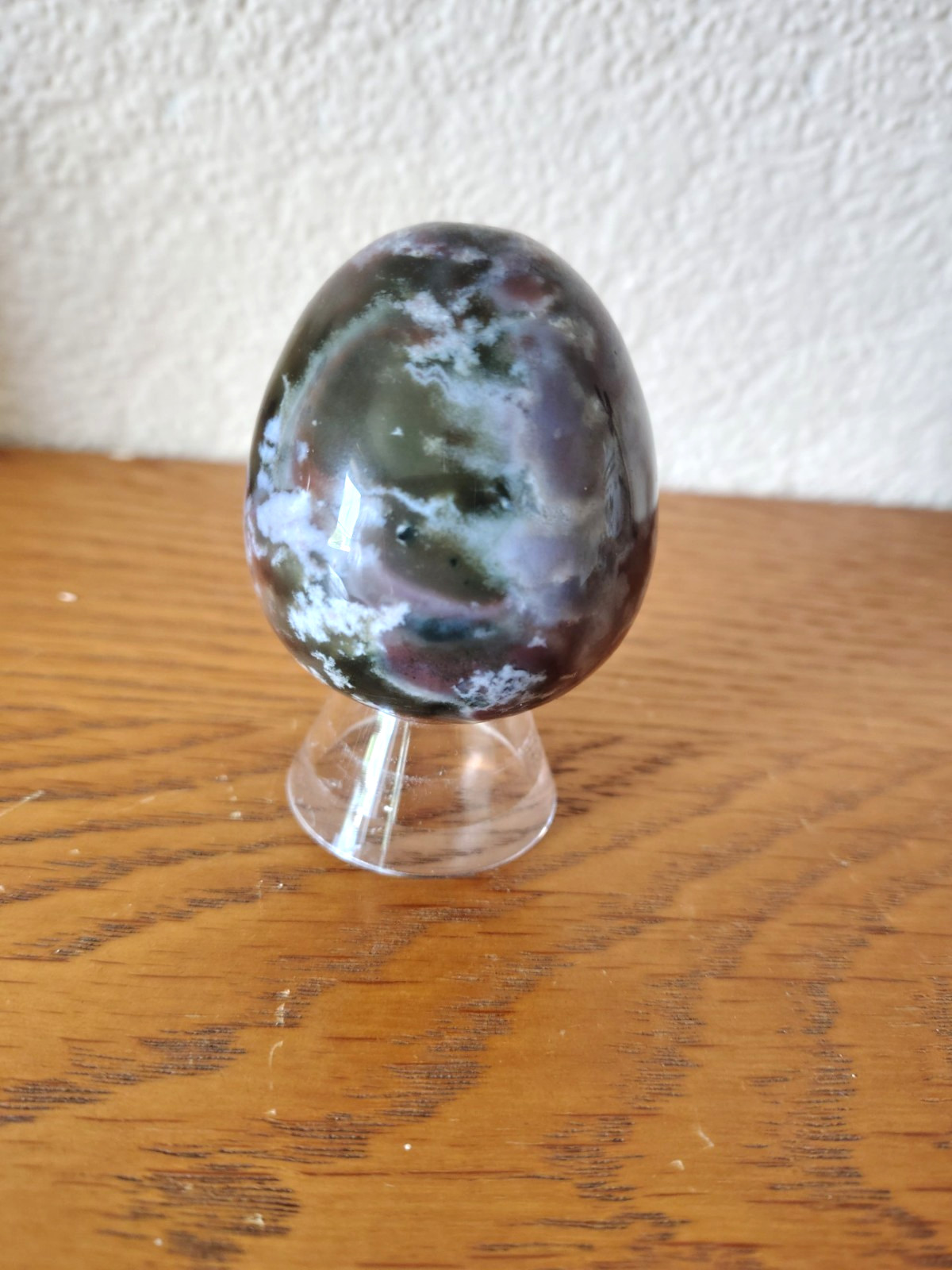 Unique Ocean Jasper Egg 5cm / 120g Madagascar Mossy Green Insertions