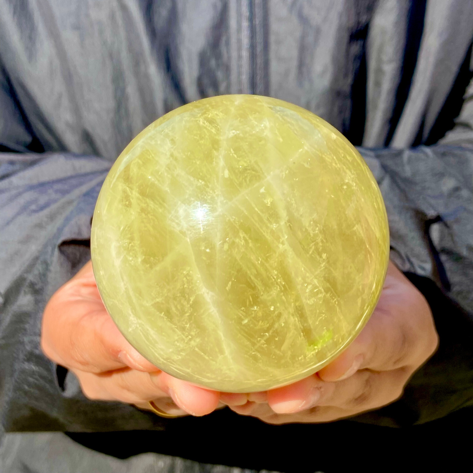 1.1LB Natural yellow crystal quartz ball crystal ball sphere healing