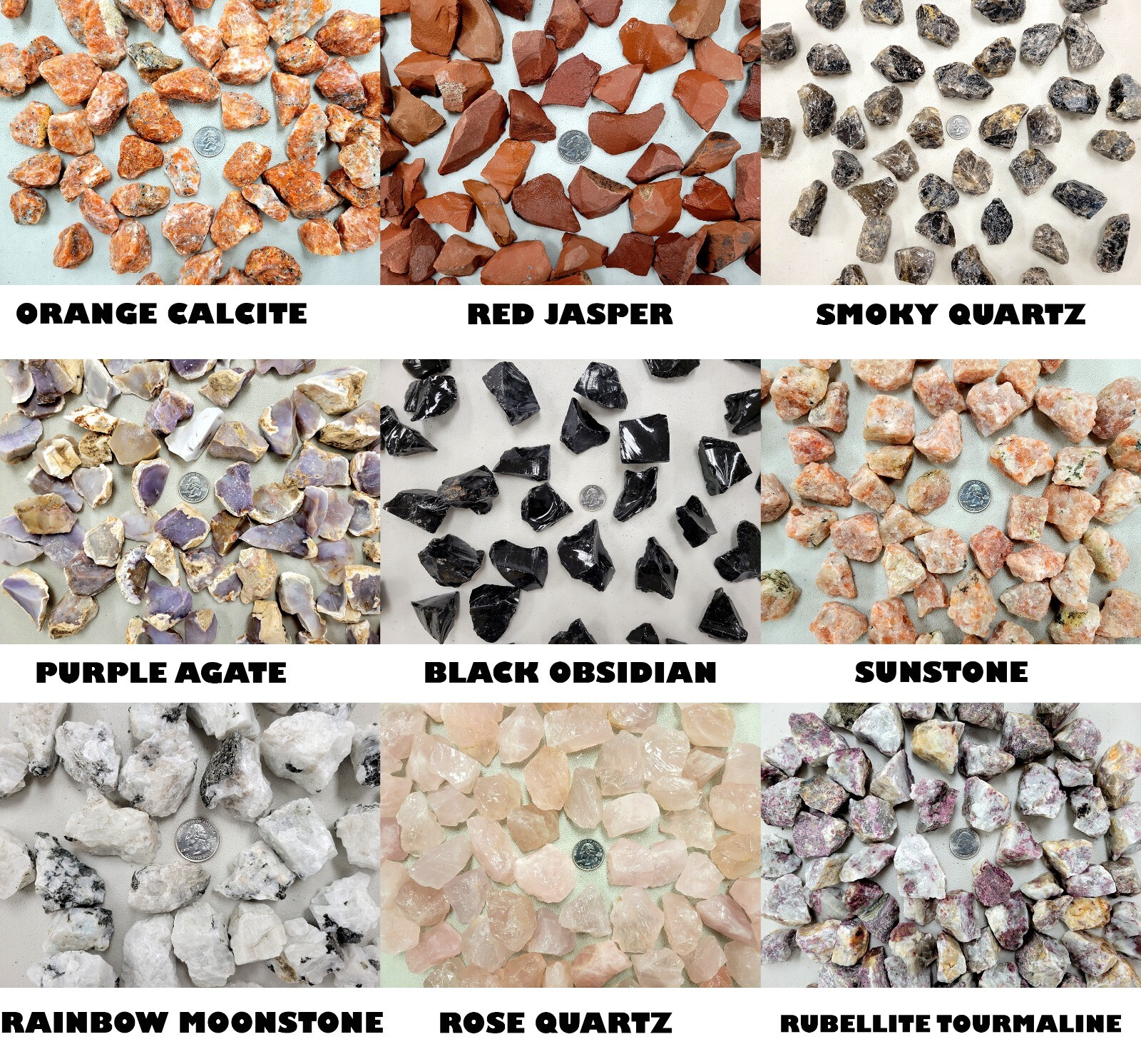 Natural Crystals & Stones Raw Rough Bulk Wide Variety Healing Gemstones