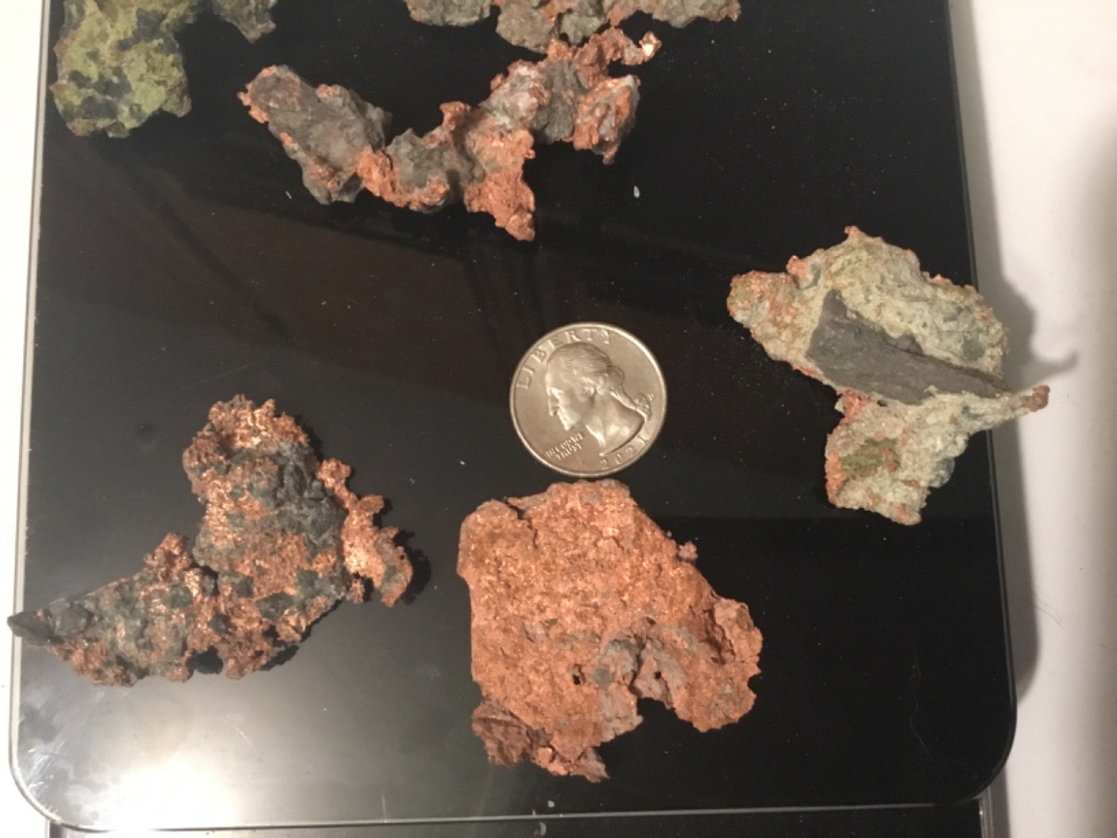 Lot of 6 Natural Copper Nugget Specimens Michigan .
