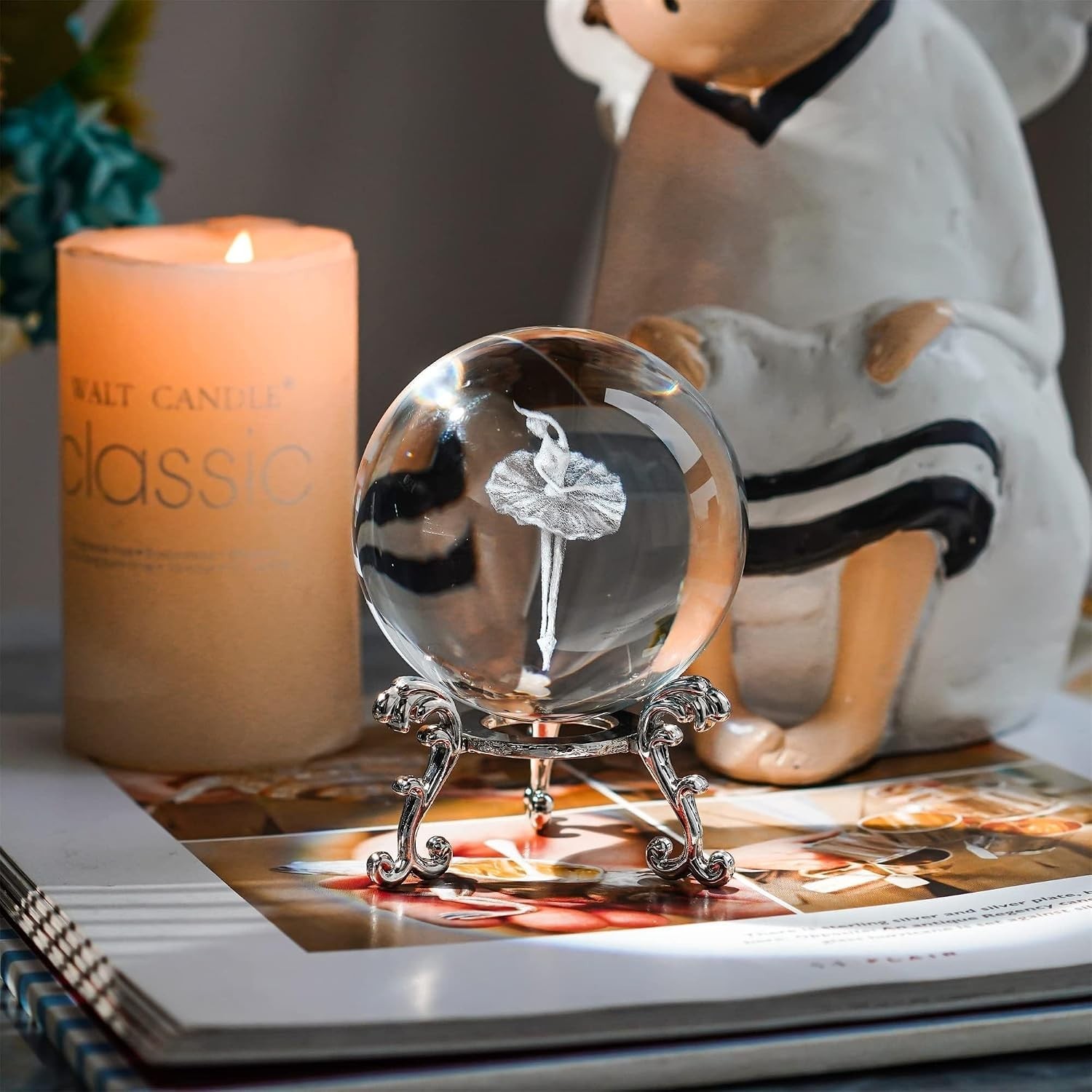 K9 Crystal Ballerina Figurine – 2.4″ Engraved Paperweight for Home Decoration