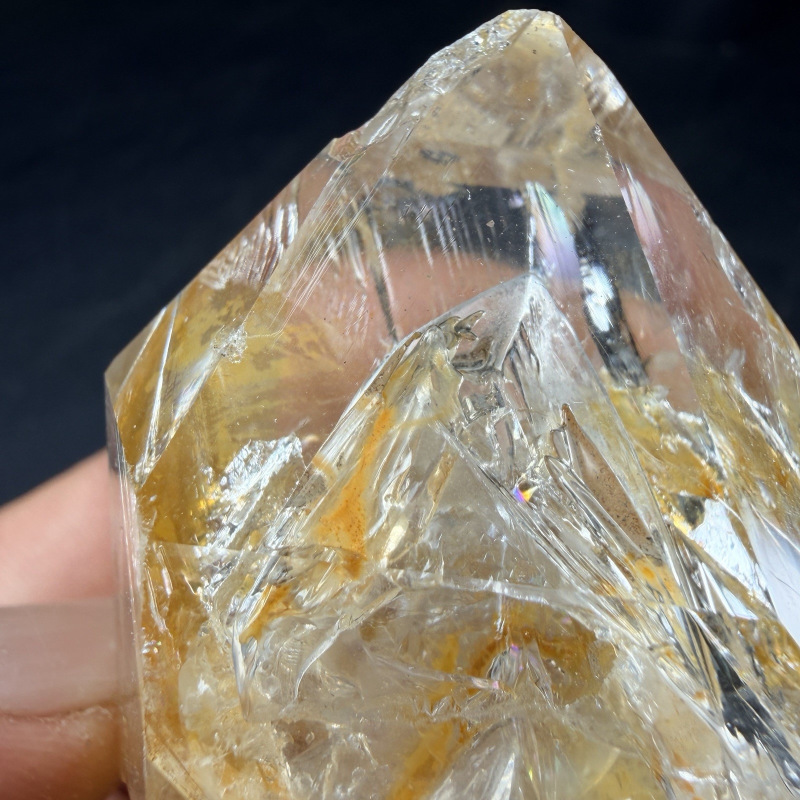 Golden Herkimer Diamond Quartz Crystal Point / New York *VIDEO*