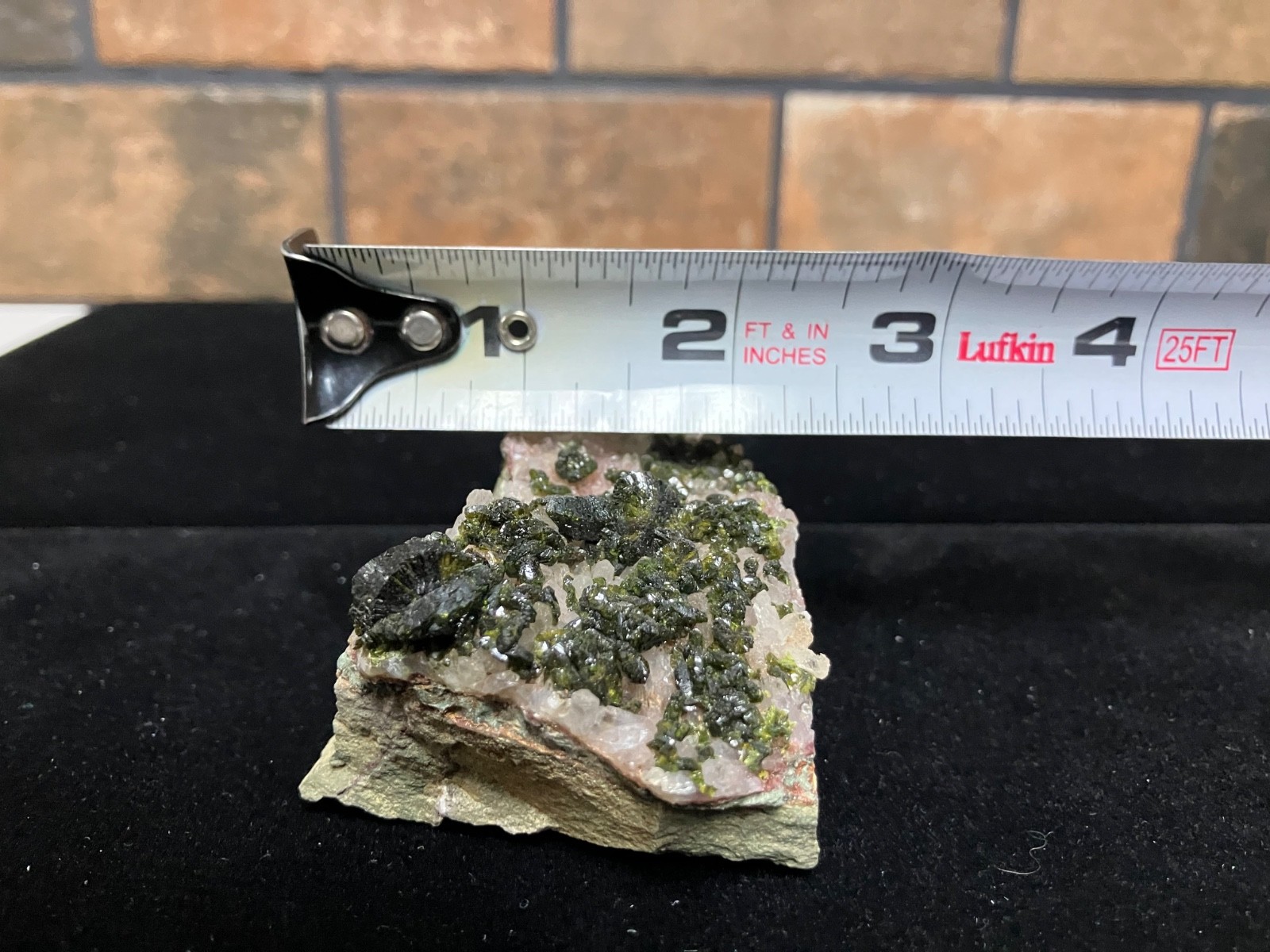 Epidote and pink Quartz cluster