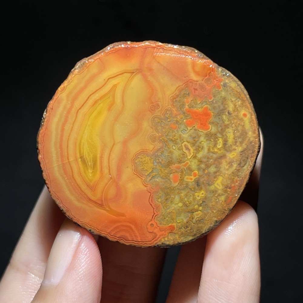 Natural half Rough Chinese Agate crystal geode Achat Nodule Hebei 52g D764