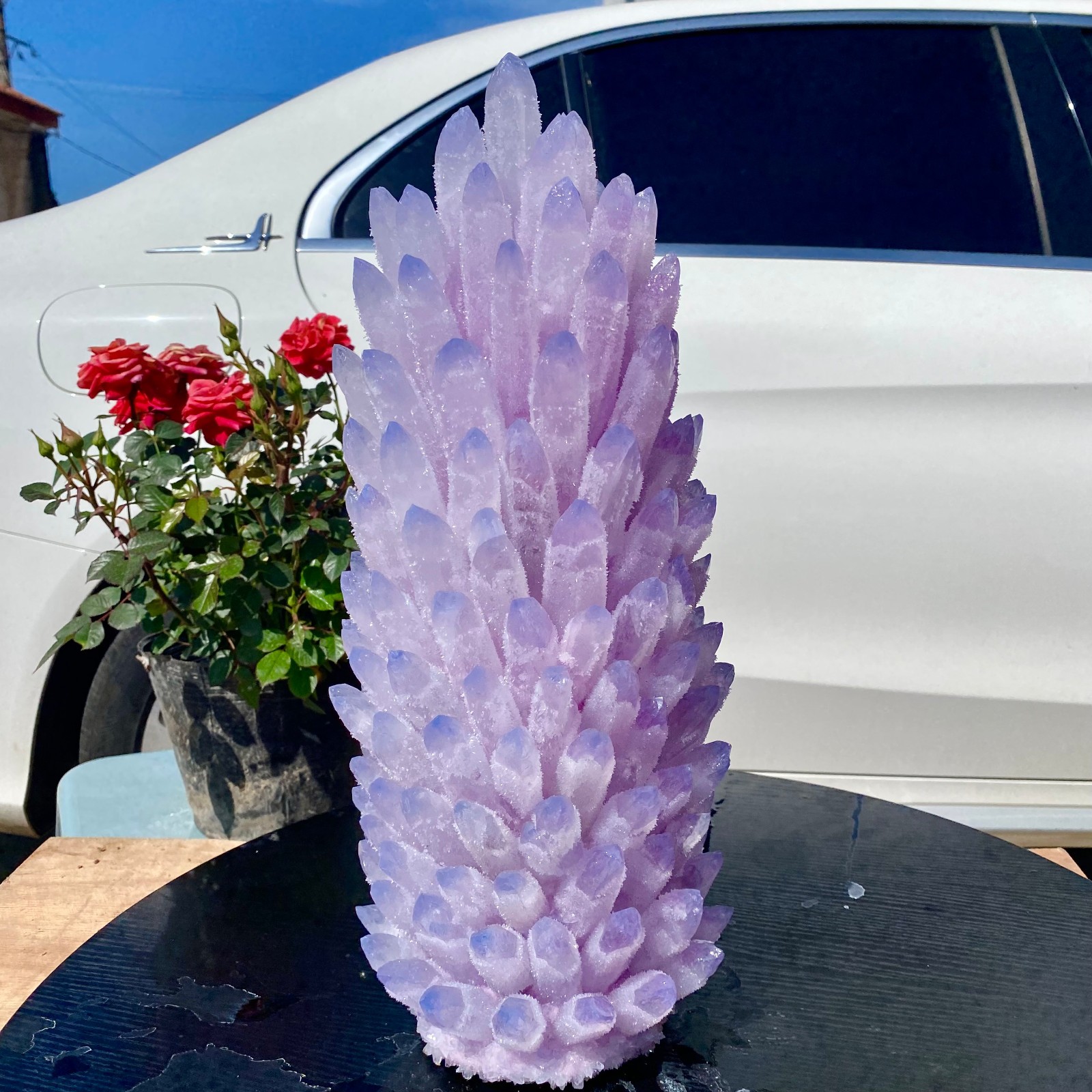 24LB New Find purple Phantom Crystal Quartz Cluster Mineral Specimen Healing