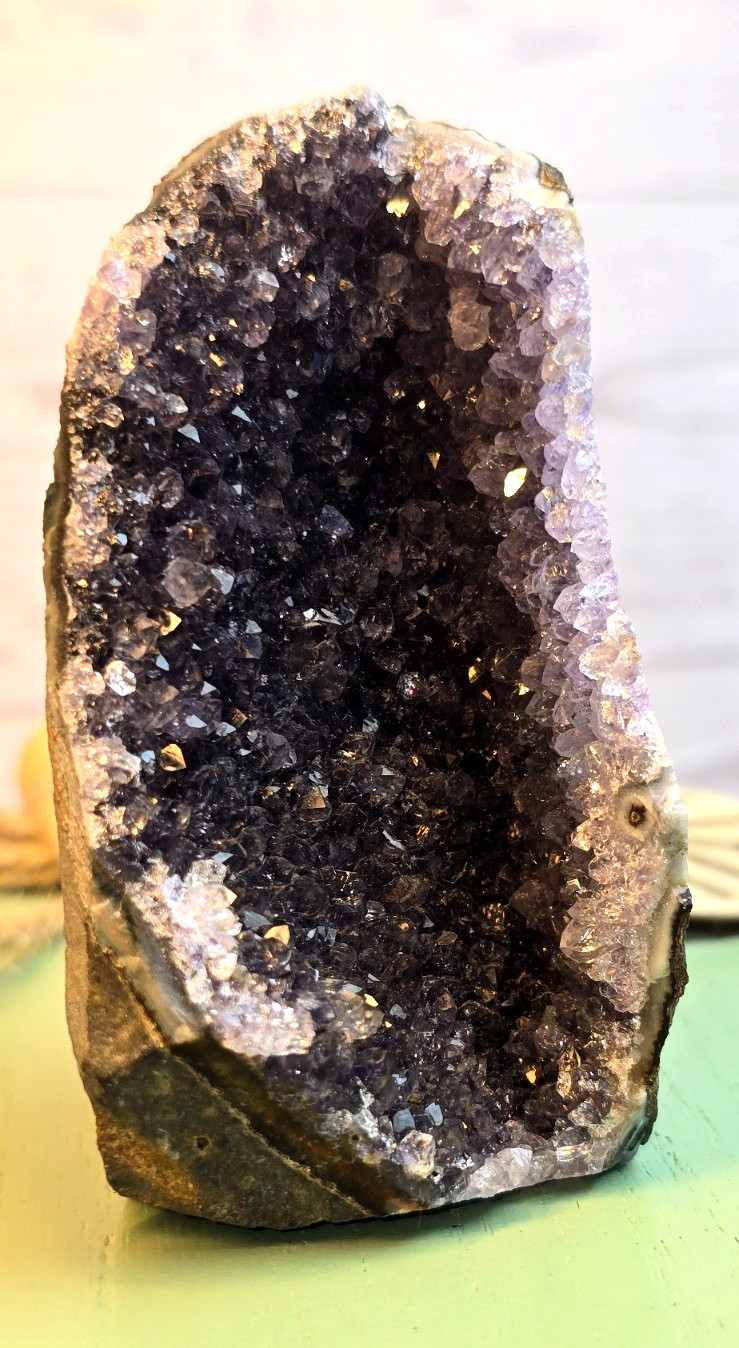 Deep Purple Amethyst Cut Base Cluster Geode 3 Inch Crystal Specimen Reiki Gift