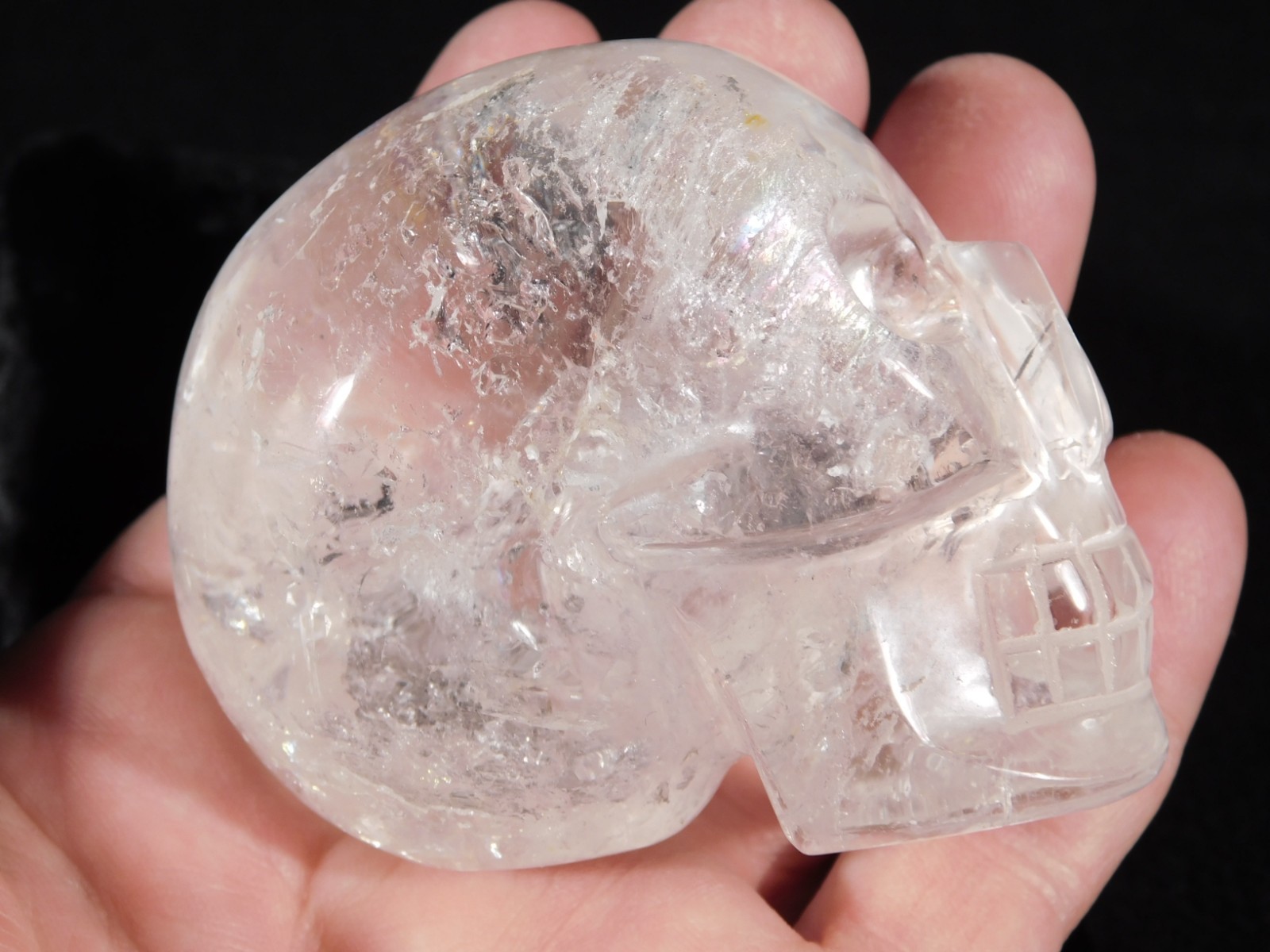 Super Translucent! Quartz Crystal SKULL Carved in Brazil 307gr