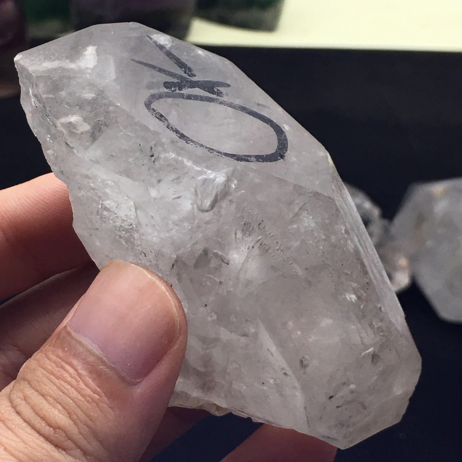 157g Rare Herkimer Diamond Quicksand Crystal enhydro+big moving Water Droplets