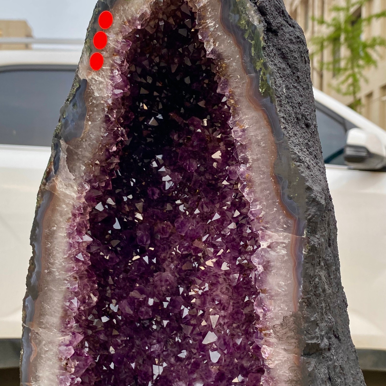 75.4LB Natural Amethyst Geode Quartz Crystal Cluster Cathedral Energy healing