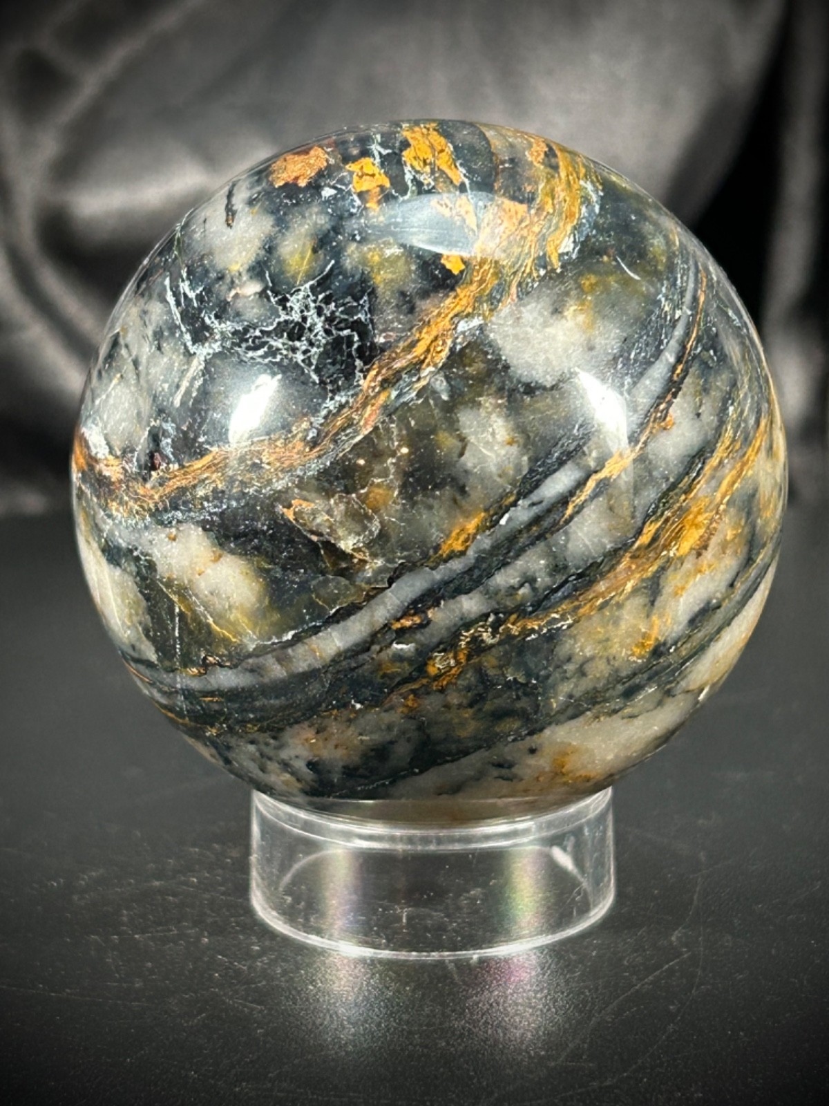 2.36″ Pietersite Sphere with Acrylic Stand 10.7oz. (302 grams)