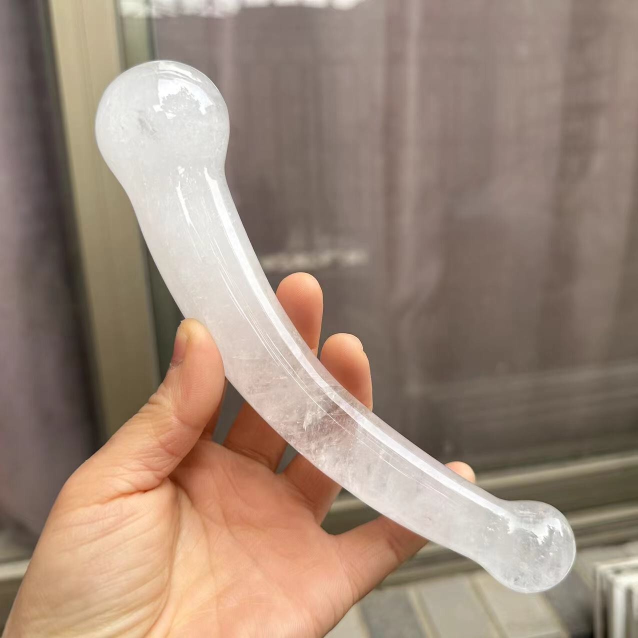 1PC Natural White Quartz Crystal Massage Penis Wand Gemstone Yoni Healing