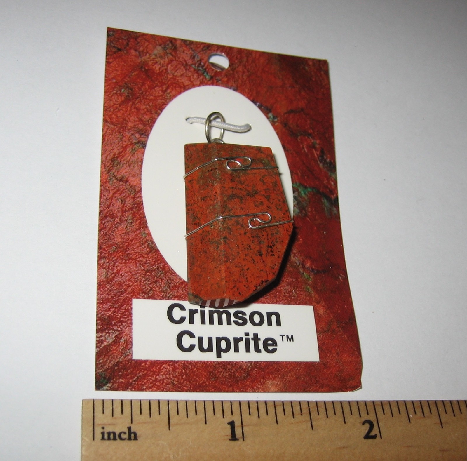 1.3″ POLISHED RARE CUPRITE STONE MINERAL STERLING SILVER WIRE WRAP PENDANT *1
