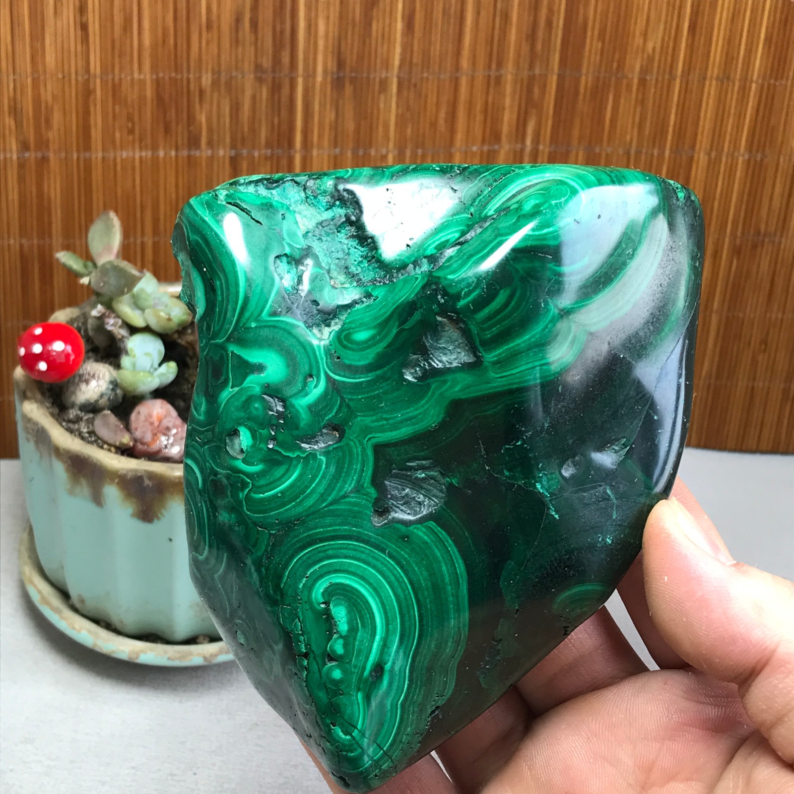 943g Natural Malachite Rough/Polish original mineral Crystal Specimen A4598