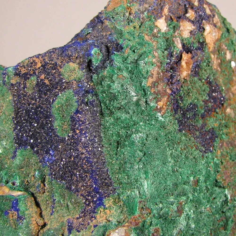 5″ Blue AZURITE w/ MALACHITE Crystals on Matrix Rock – Morocco – 1.5 lbs.