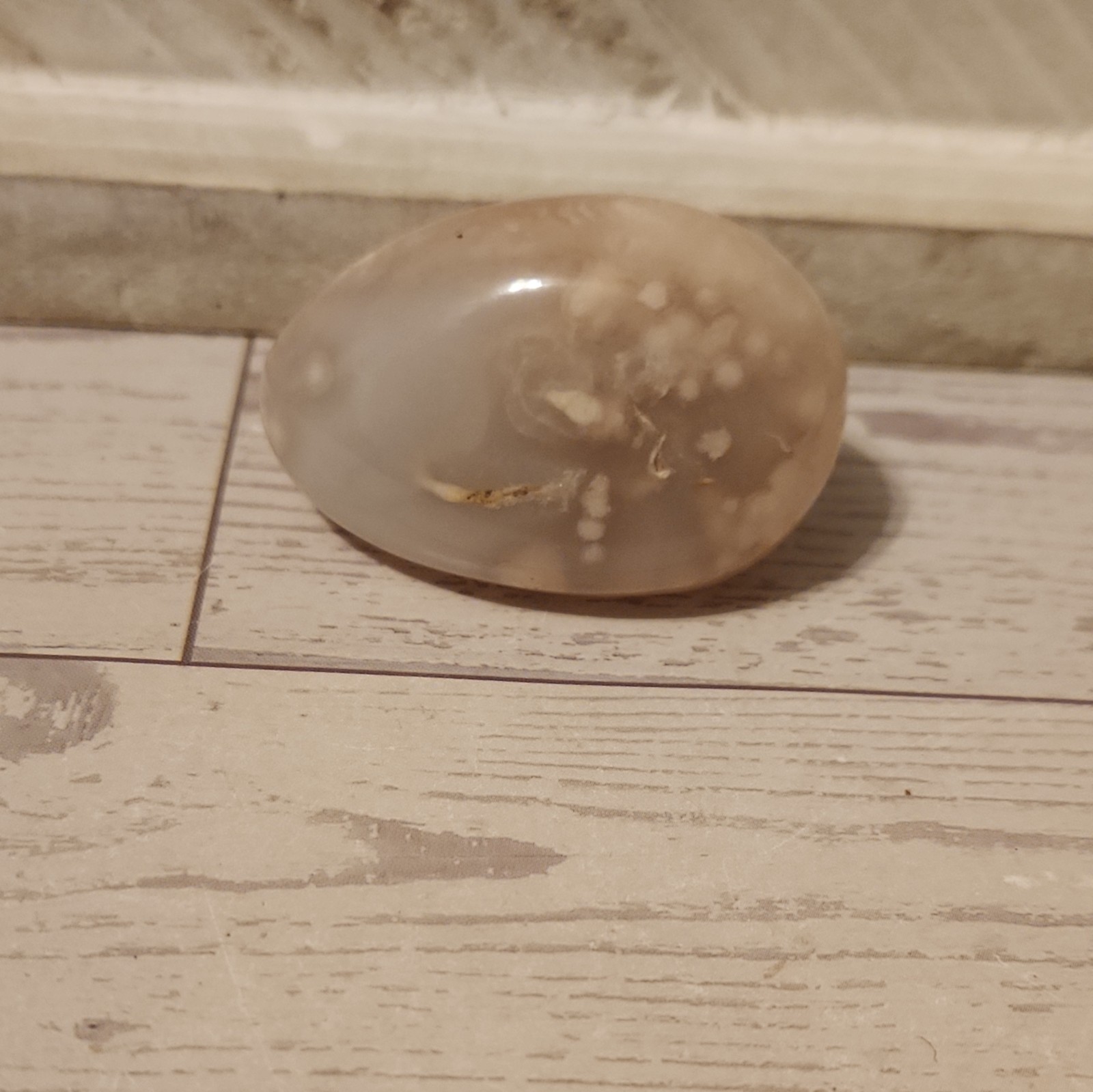 LG Beautiful Pale Blue Flower Agate Tumble, 64 Grams, (Self~Growth/Motivation)