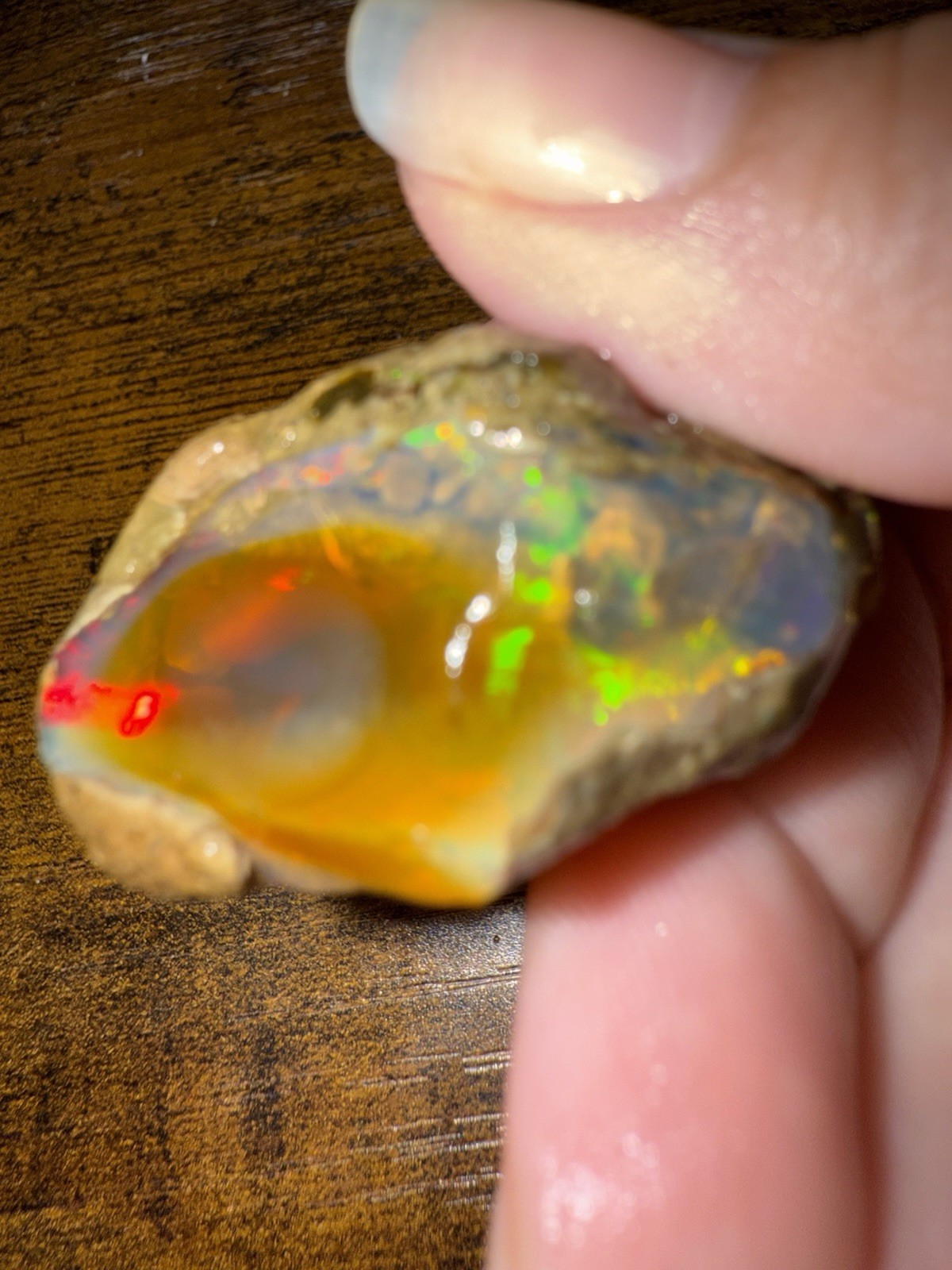Rough Opal Specimen Nodule, Uncut Cabbing Rough w/ Multicolor Fire Play