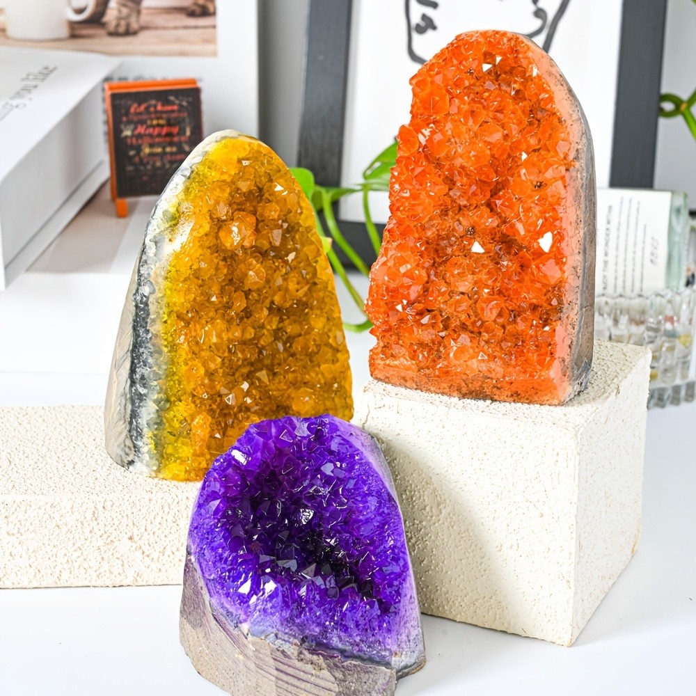 1pc CrystalHola-1PC Rare Pink/Rose Red/ Red/Blue/Orange/Green/ Geode Cluster -Pr
