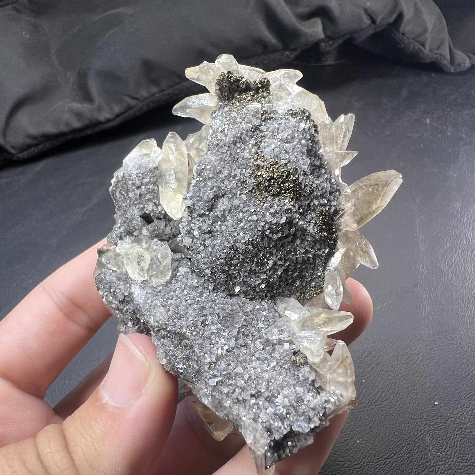 Calcite Crystal with Chalcopyrite Dolomite Matrix / Missouri