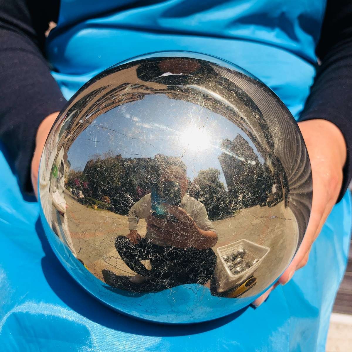 15.46 LB Natural Chalcopyrite Polished Sphere for Home Decor Collectible 4277