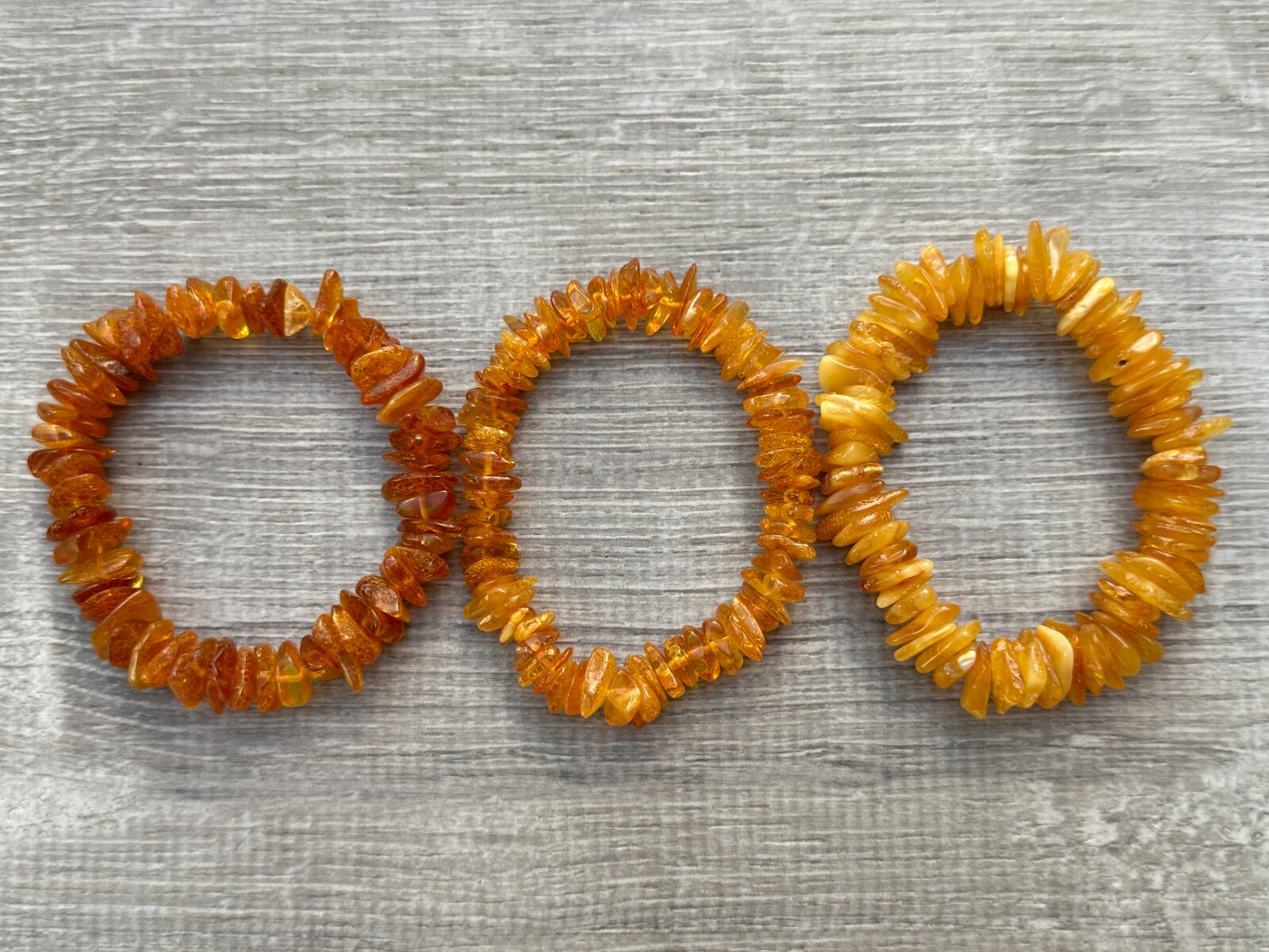 Grade A++ Amber Crystal Chips Bracelet 8-12mm, Genuine Crystal Amber Bracelets
