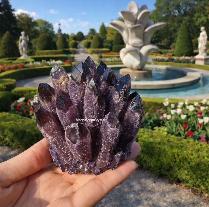 800G Rare Dark Amethyst Cluster Rough Geode Crystal Healing Gemstones Home Decor
