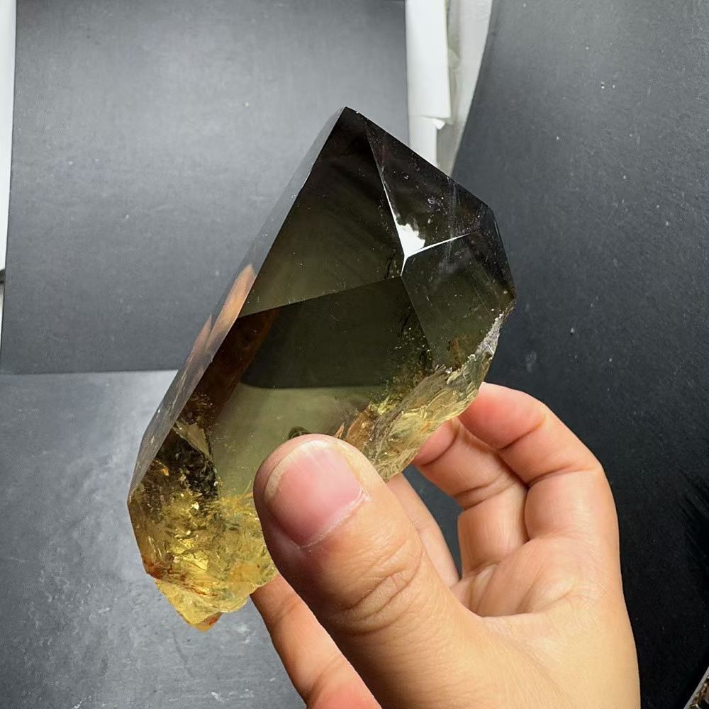 1.48LB Natural Citrine Quartz Carved Freeform Energy Crystal Reiki Heal Decor