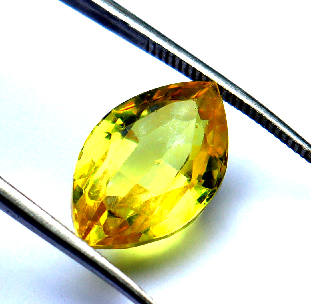 10-11 Ct Marquise Cut Yellow Sapphire GGI Certified Loose Gemstone