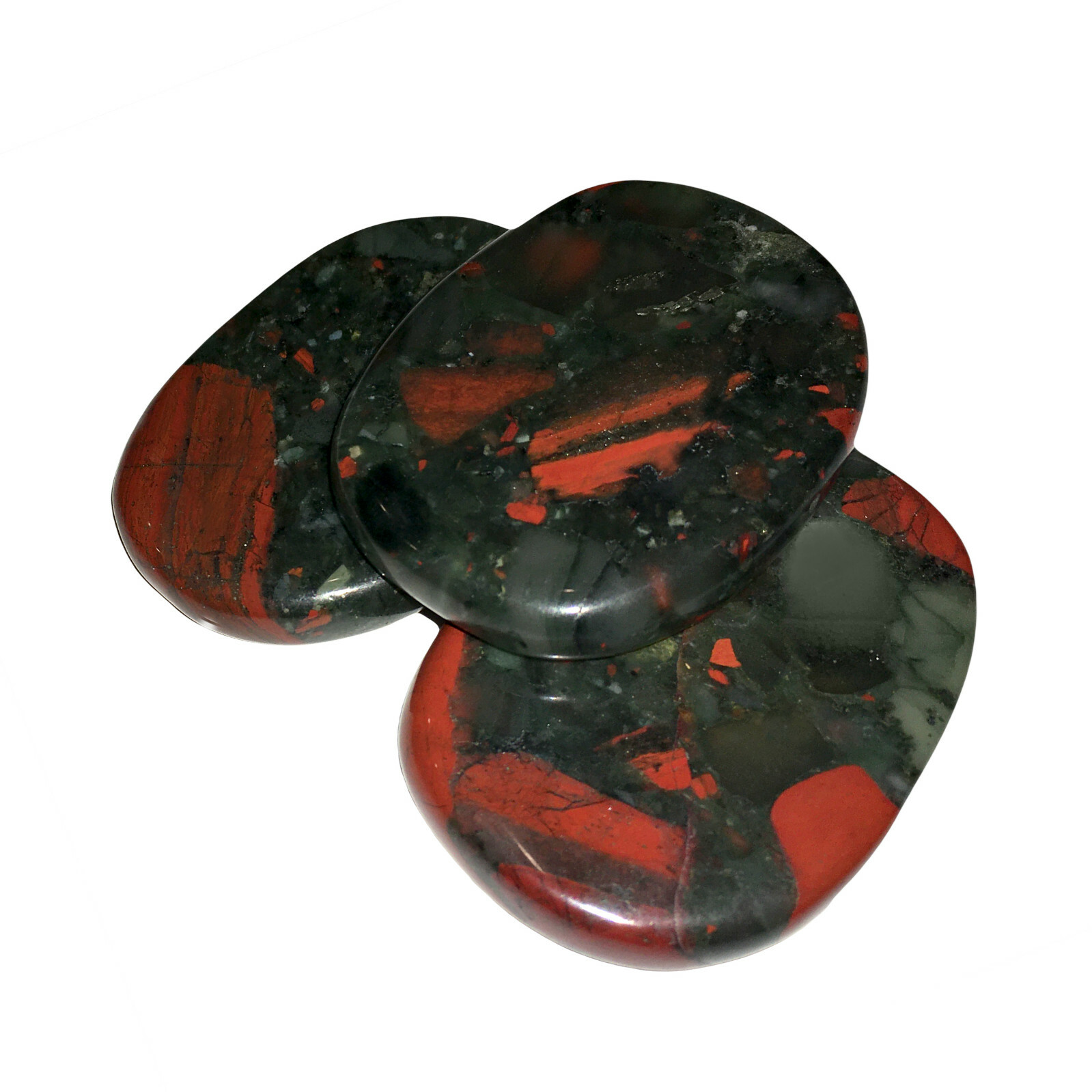 Natural Bloodstone Jasper Palm Stone Rock Crystal Healing Reiki Polished Worry S