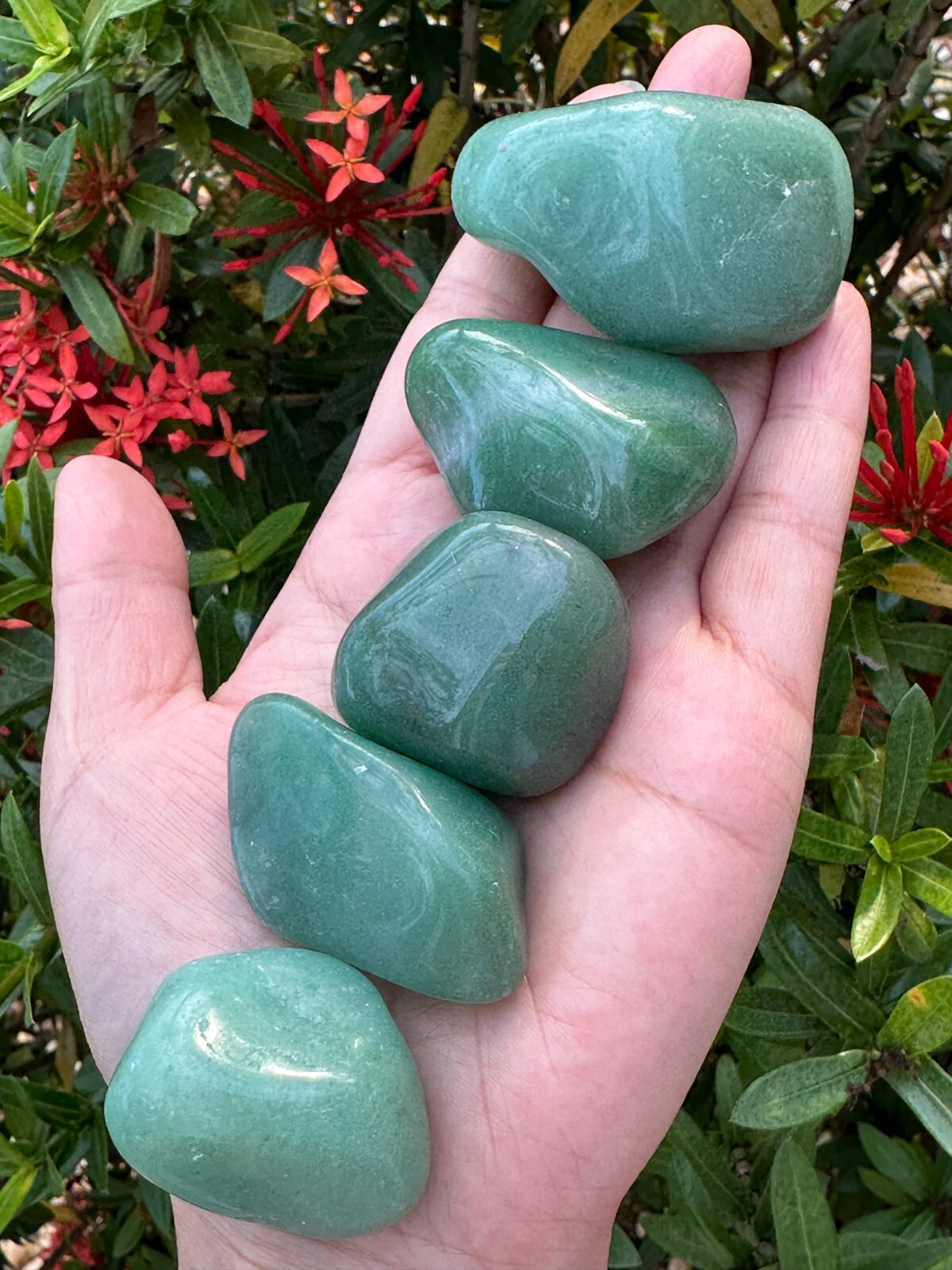 Grade A++ Green Aventurine Pebble, 1.25-2 Inches Large Tumbled Aventurine Green
