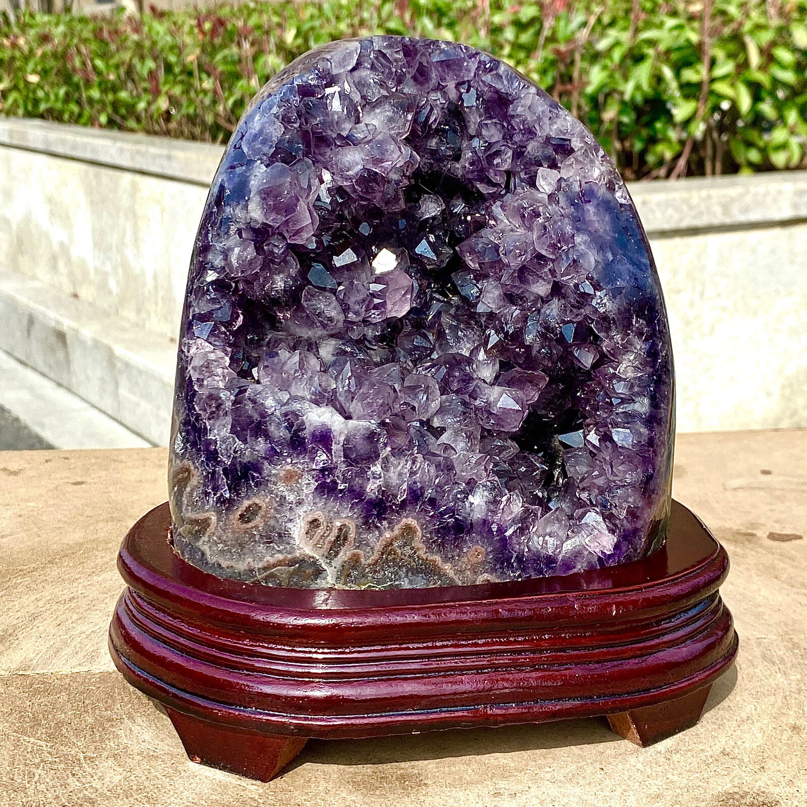 10.34LB Natural Uruguayan Amethyst Quartz Cave Geode Crystal Healing+base