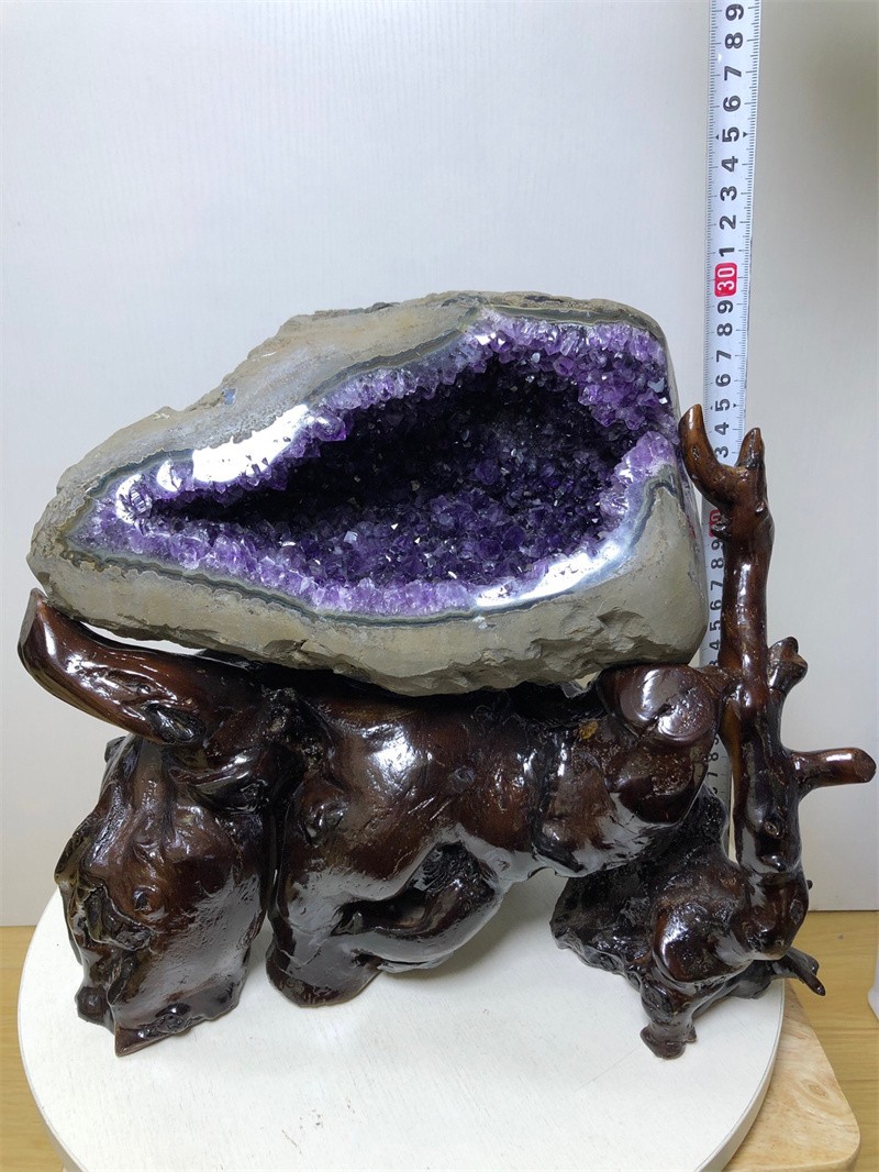 18.17LB Natural Amethyst Cave Quartz Crystal Mineral Specimen Healing + STAND