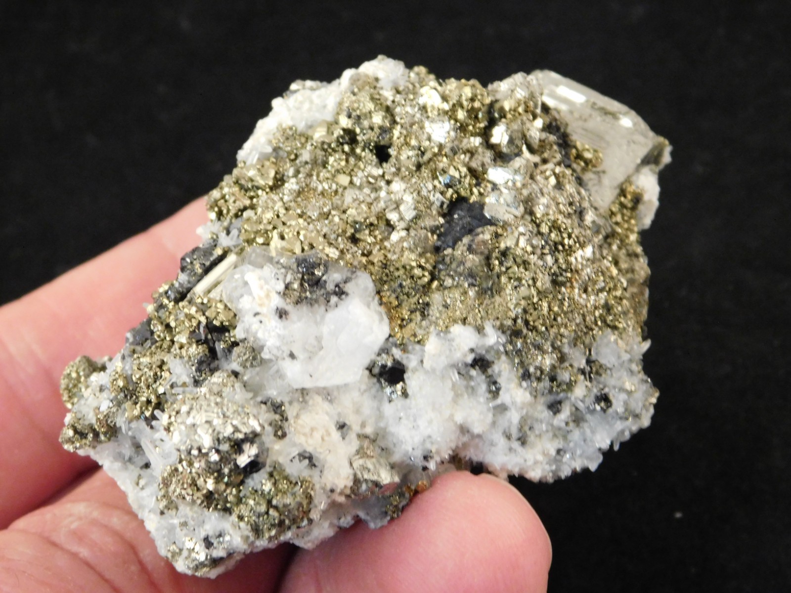 Druzy PYRITE Crystal CUBE Cluster with Sphalerite and Chalcopyrite Peru 188gr