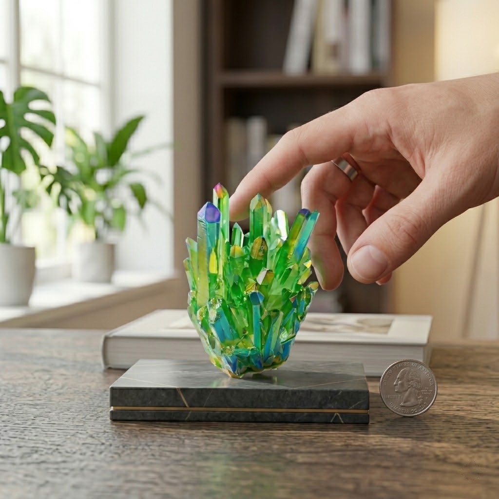 Aura Angel Green Quartz Point Cluster Green Crystal Specimen Minerals Home Decor