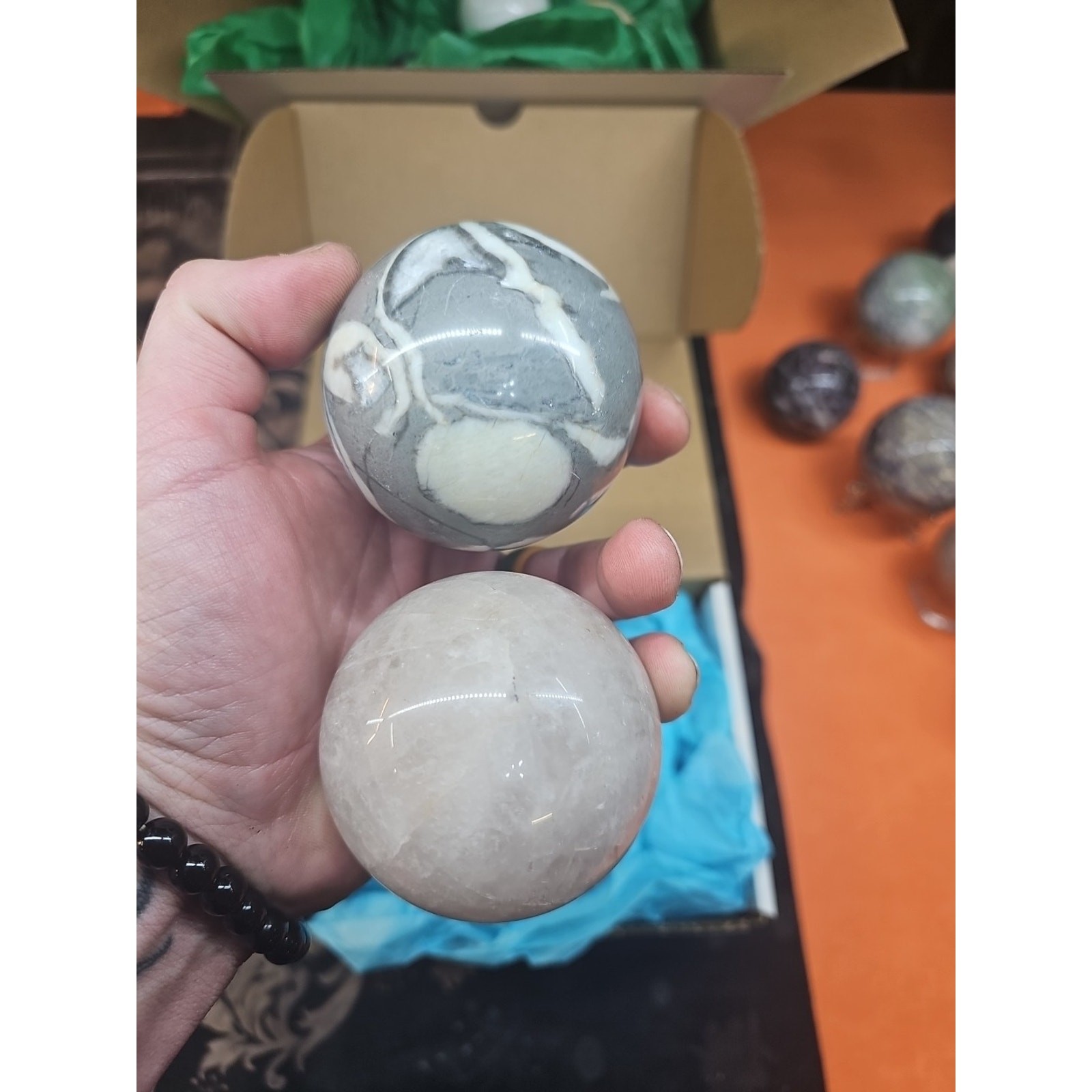 Ocean Jasper Spheres 60mm+ Set Of 2 Random Selection W/stands – CrystalCloud Com