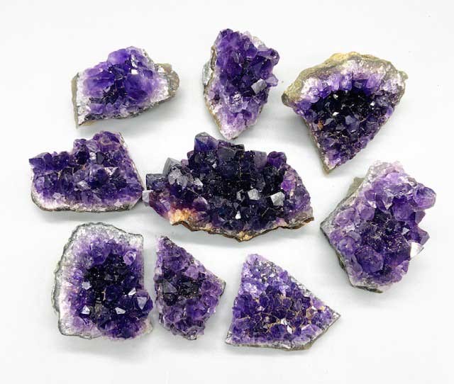 Mixed Amethyst Druse 1 lb Flat Crystals Stones (Exact Appearance, Count Varies)
