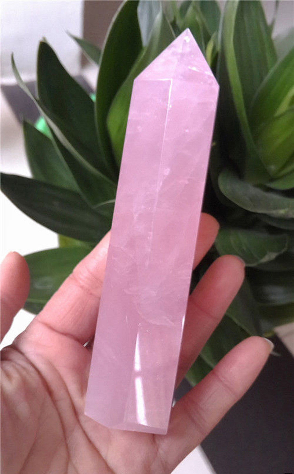 150-180MM Natural Rock Pink Rose Quartz Crystal Point Healing Gemstone