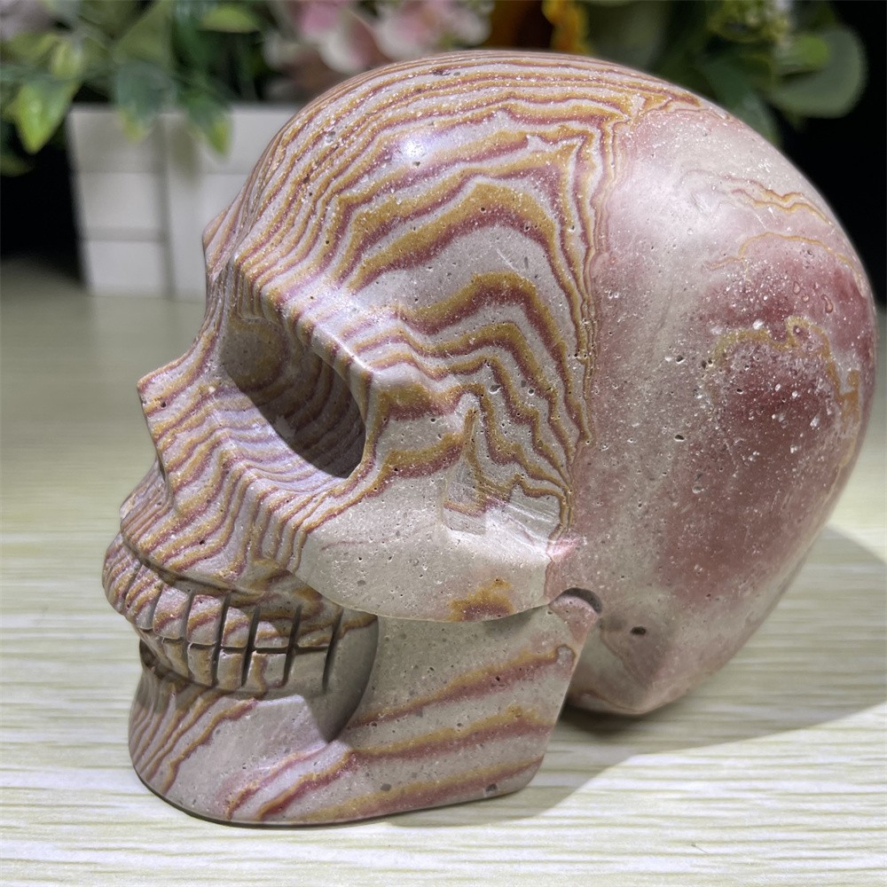 1.9LB 3.6″ Natural Unknown Skull Crystal Quartz Carving Reiki Decoration
