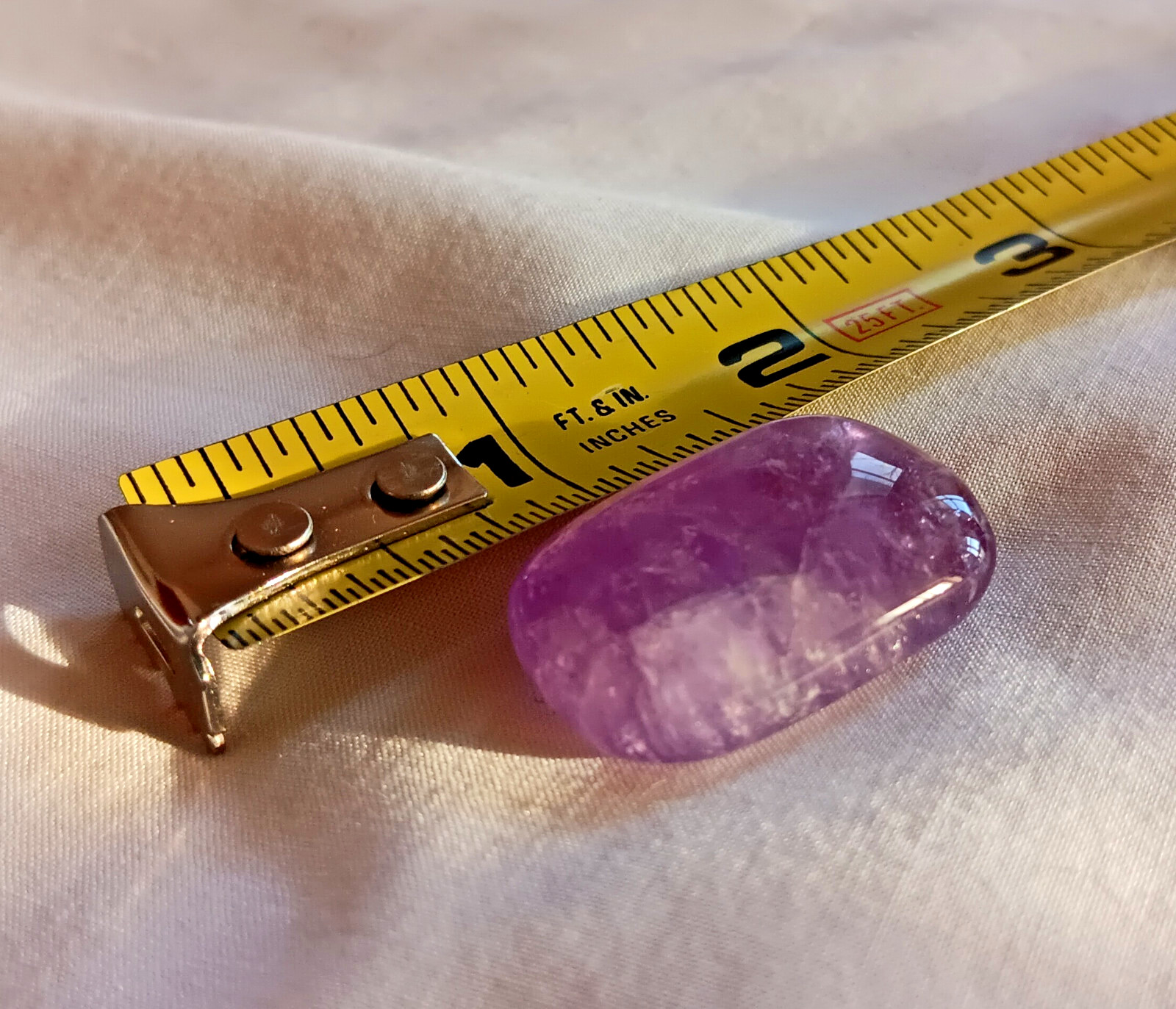 PURPLE AMYTHYST SMALL TUMBLED STONE SPECIMEN JEWEL QUALITY 1″ X .75 X .25″ XLNT
