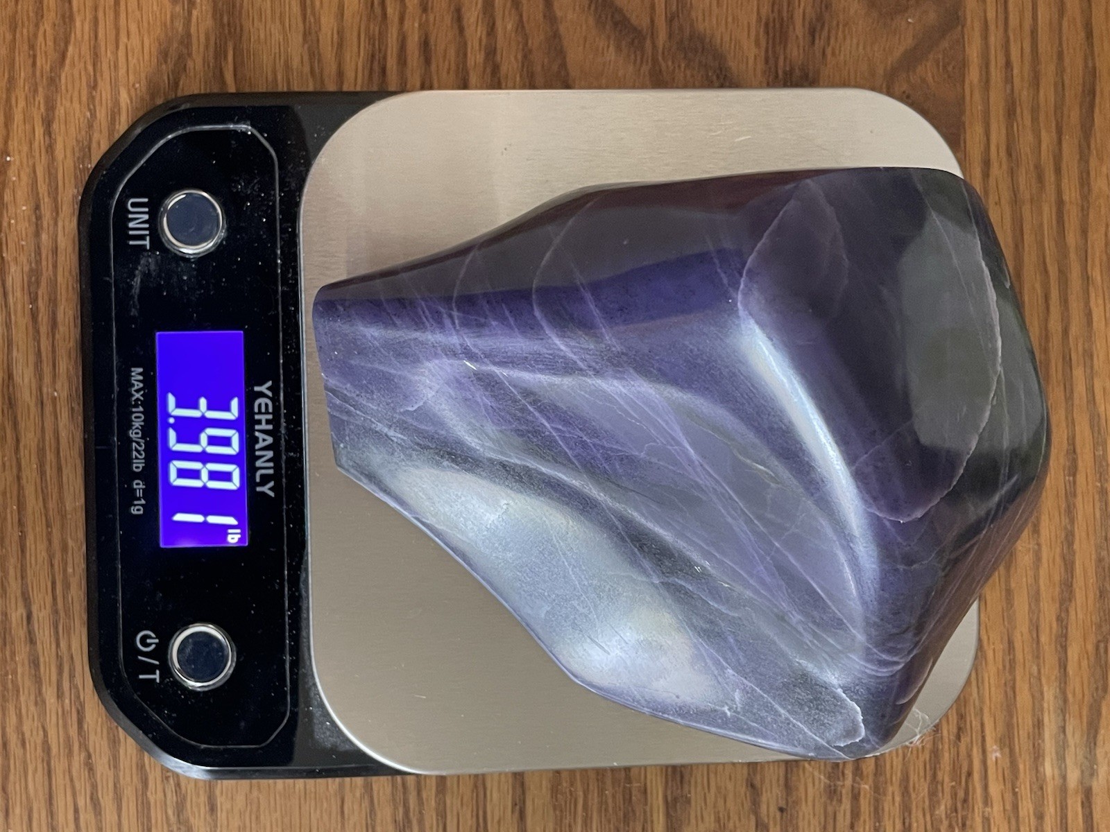 Deep Purple Morado Opal, hand carved and polished, 1806g, 3.98lbs, violet flame
