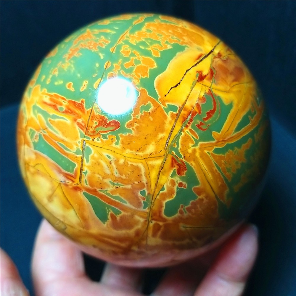 RARE 1020G Natural Polished Colorful Agate stone Ball Healing Madagascar CA4819