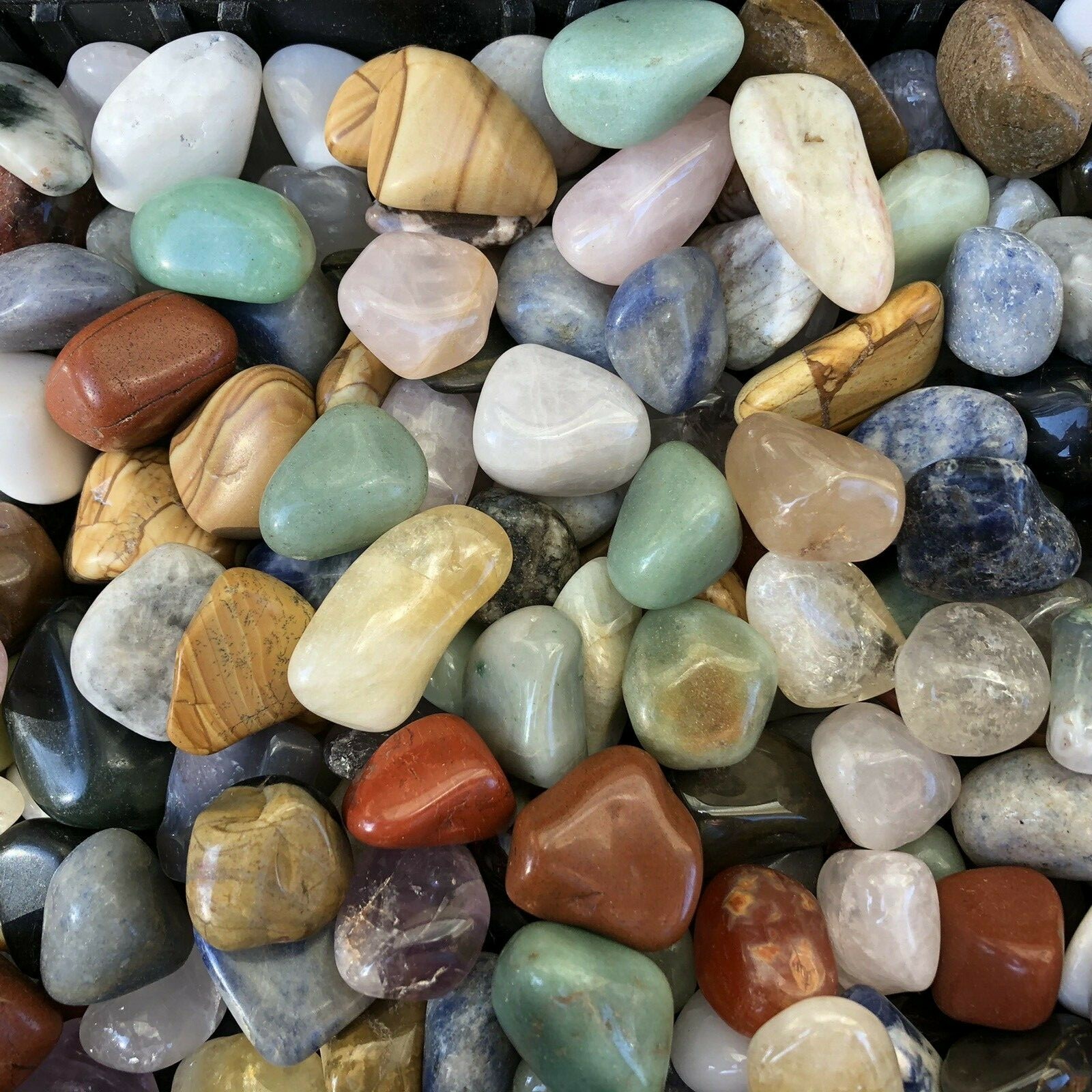 1/2 lb Tumbled Natural Assorted Large Gemstone Mix 15-25 Stones Rock Specimens