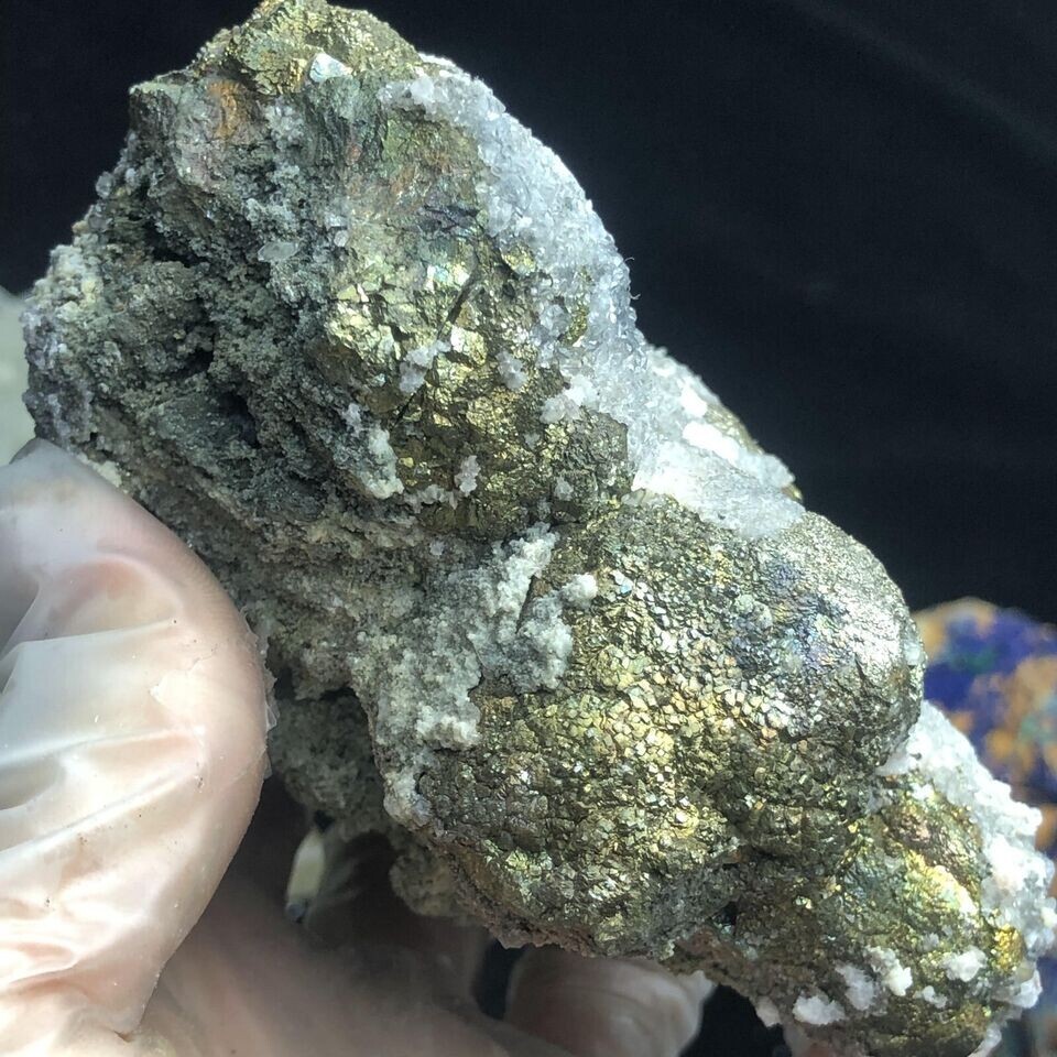 530g Rare Natural Spjerical Rainbows Pyrite & Quartz & Dolomite Mineral Specimen