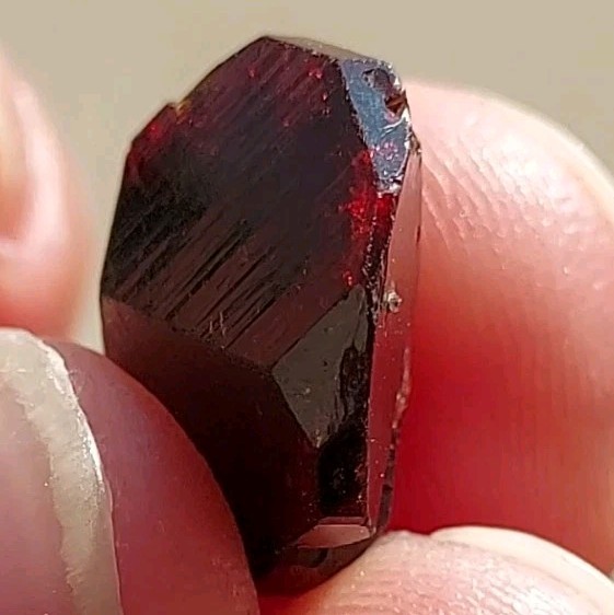 RARE GEM DARK RED ORANGE UVITE TOURMALINE W/ QUARTZ BRUMADO MINE, BAHIA, BRAZIL
