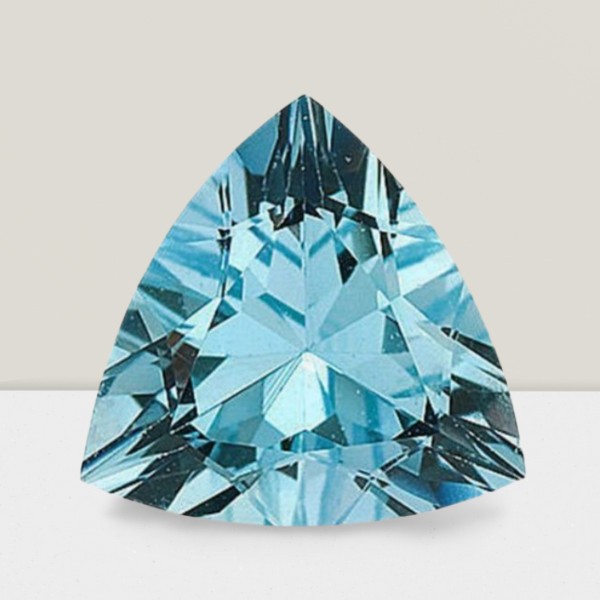 Aquamarine Trillion Cut Gemstone 2.6 Cts – 10 mm AAA+ Loose Gem