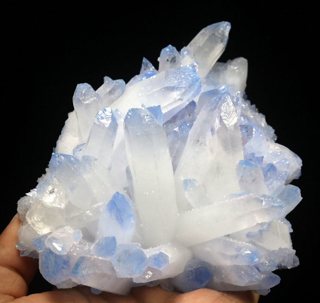 1.9lb Rare Beatiful Blue Tibetan Ghost phantom Quartz Crystal Cluster Specimen