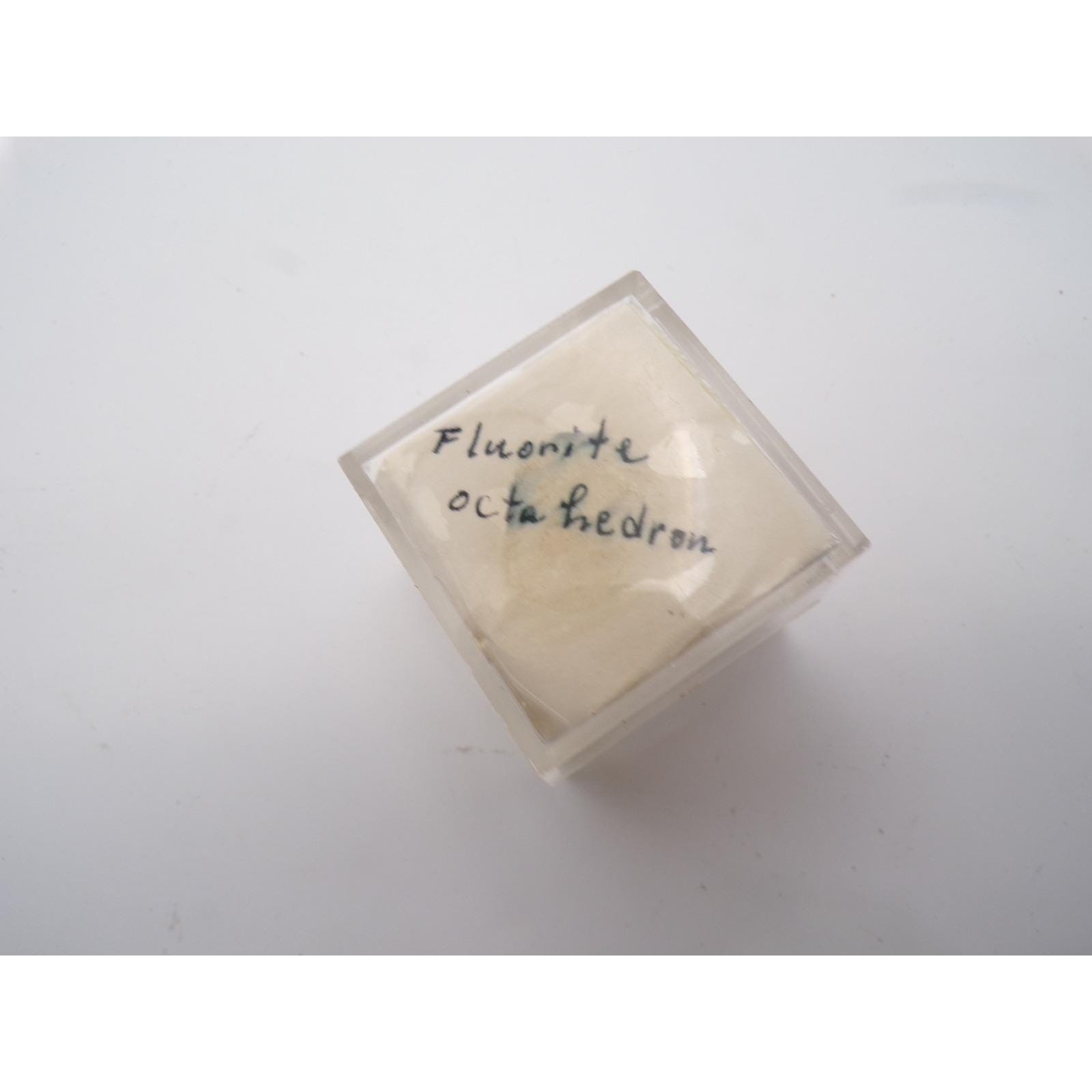 Fluorite Octahedron Crystal Specimen Mineral in Display Box