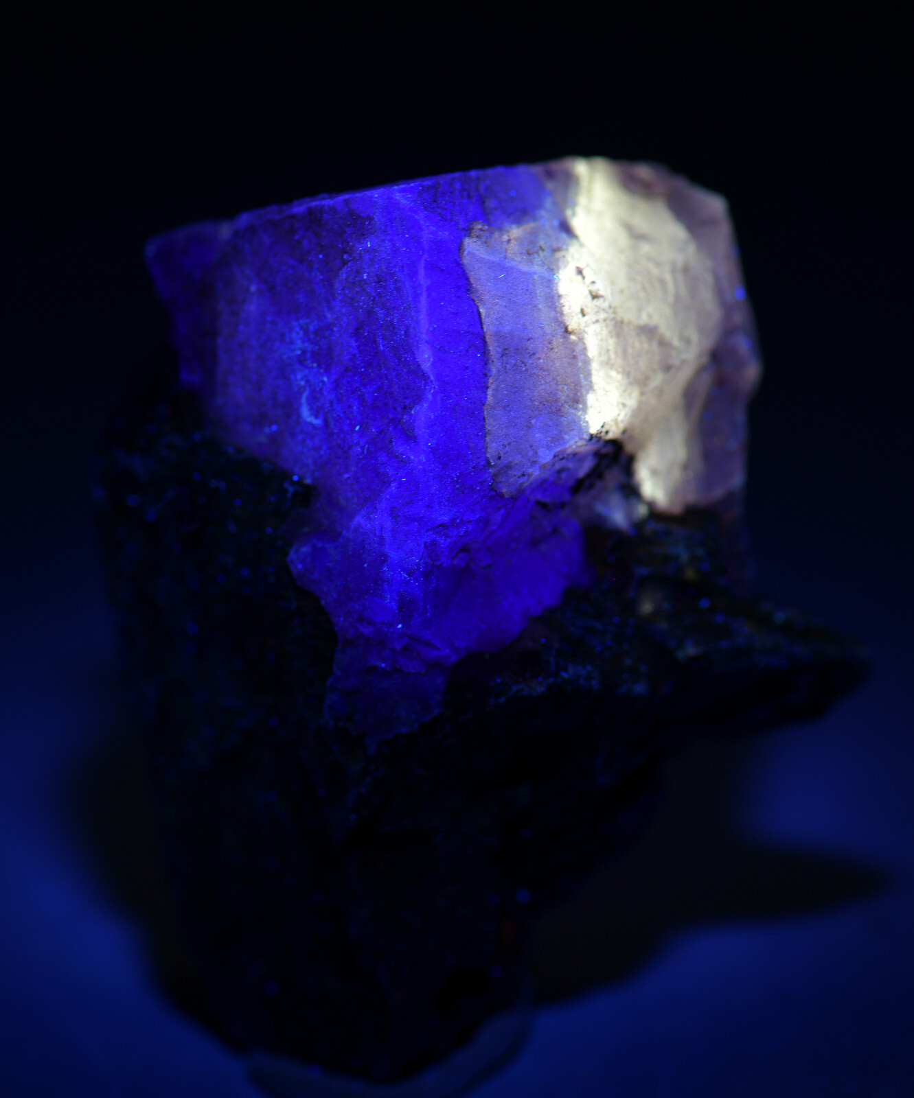 Fluorite on Sphalerite, fluorescent. Elmwood Mine, Tennesee. 87 grams.