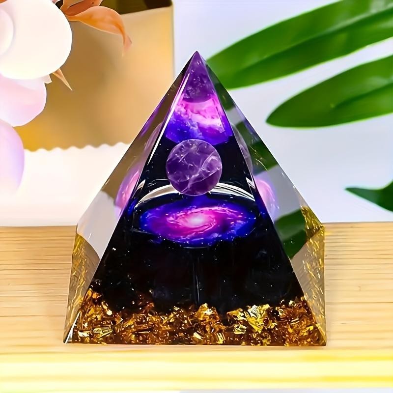 Amethyst Crystal Ball Pyramid Raw Stone Home Decor Wealth Stress Relief Reiki