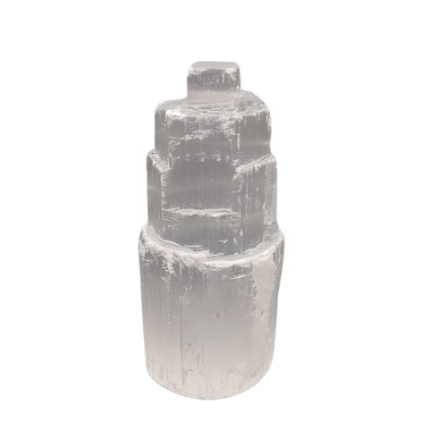 Selenite Natural Tower USB LED Healing Crystal Night Light Decor Lamp UK Stock