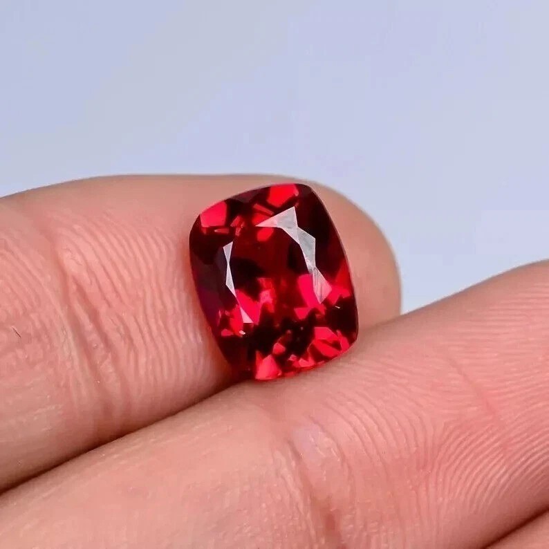 BURMA Pigeon Blood Red Ruby Certified Cushion Cut Loose Gemstone 8 CT